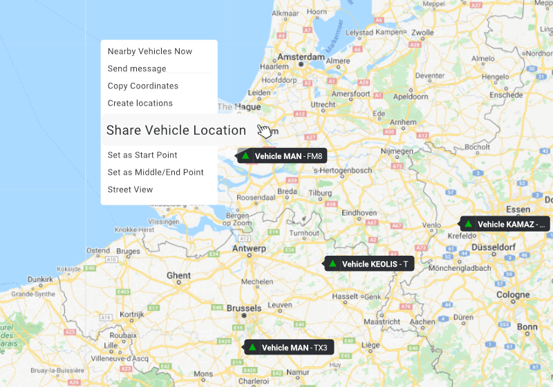 Share vehicle location