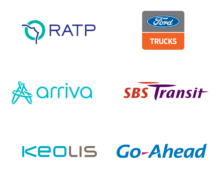 Logos dos clientes da Stratio, versão mobile.