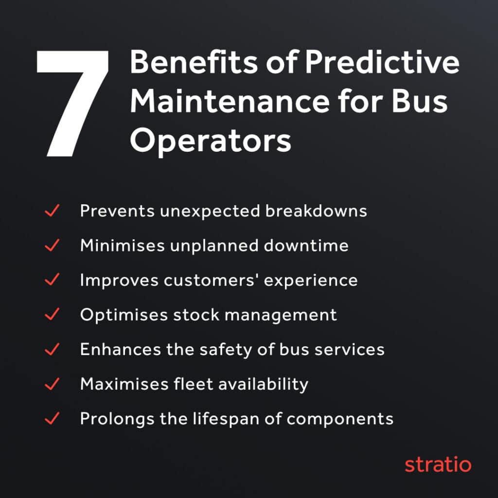 an image featuring benefits of predictive maintenance for bus operators